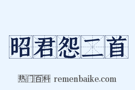 昭君怨二首是什么意思的图片